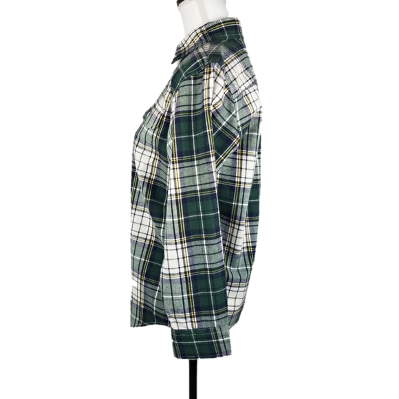 New Gap Kids Boys XL Green Plaid Button Down - Picture 5 of 6